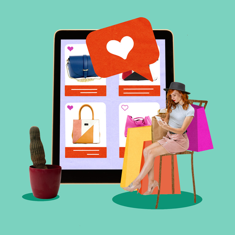 Ecommerce Web Design liking products when website shopping