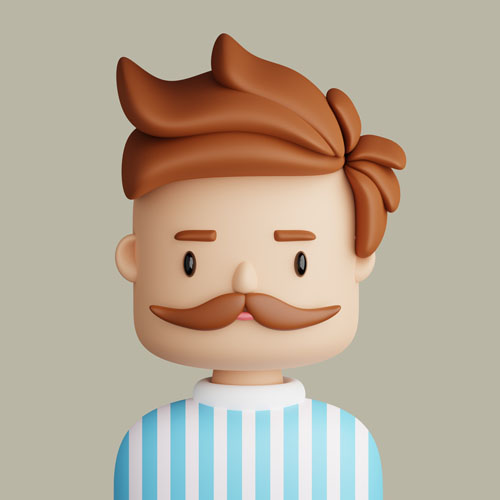 Ginger Man with Moustache Avatar for recruitment website