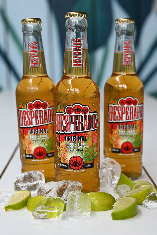 Desperados Bottles with ice and lime