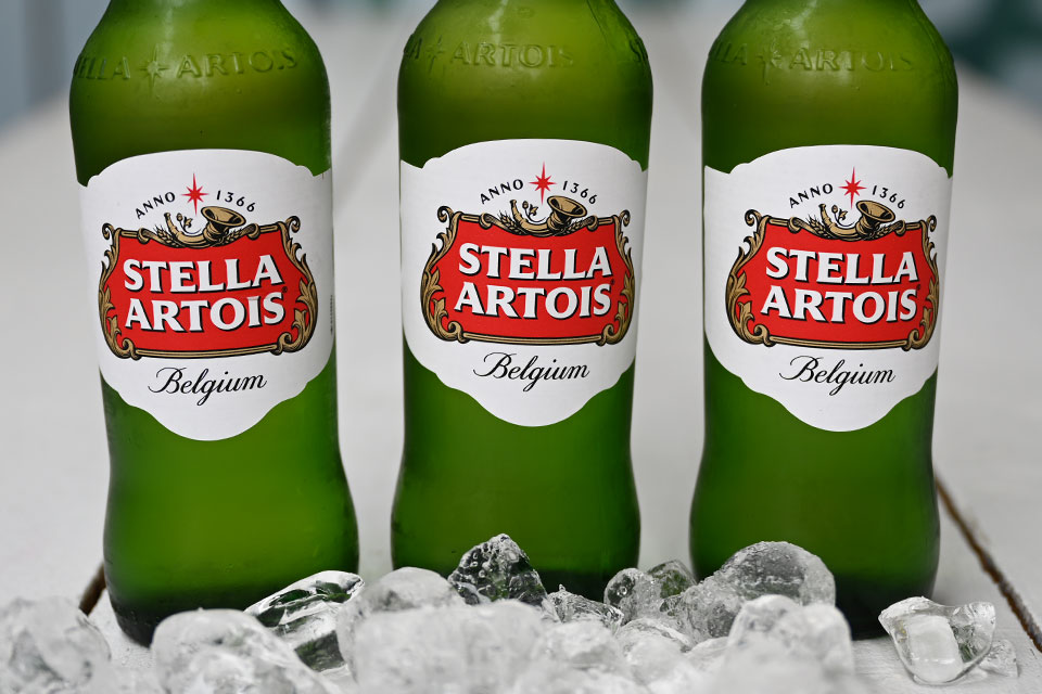 Stella Artois Bottles with ice