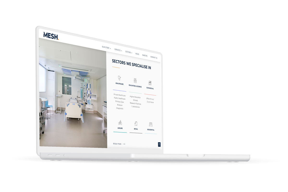 mesh-icons-website-homepage Mesh Website with Icons on the Homepage
